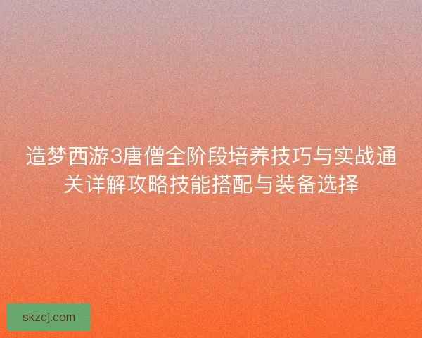 造梦西游3唐僧全阶段培养技巧与实战通关详解攻略技能搭配与装备选择