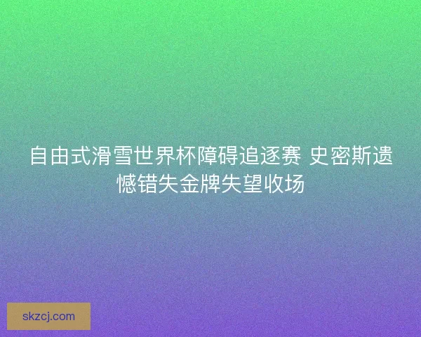 自由式滑雪世界杯障碍追逐赛 史密斯遗憾错失金牌失望收场